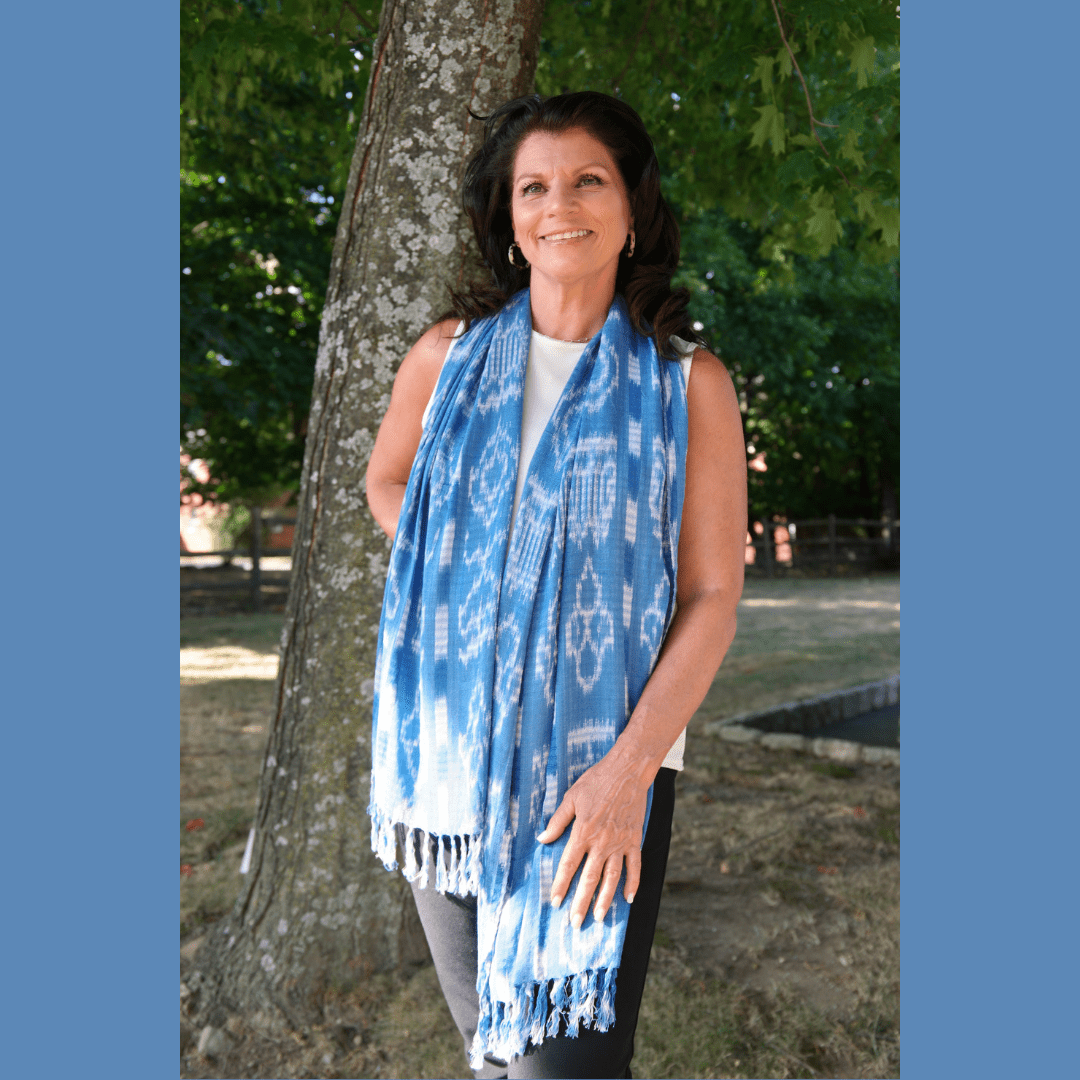 Light Blue/Lobelia Pattered Scarf