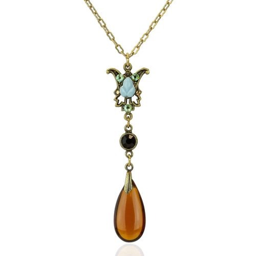 Enchanted Garden Crystal Drop Necklace by Anne Koplik