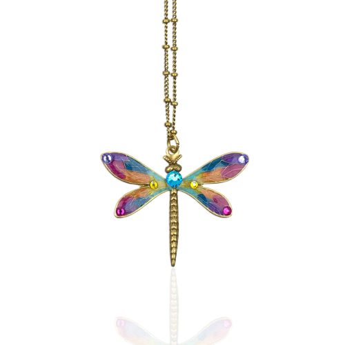 Iridiana Crystal Dragonfly Necklace by Anne Koplik