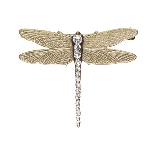Mina Crystal Dragonfly Pin by Anne Koplik