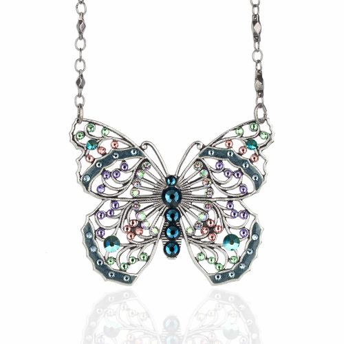Vanessa Crystal Butterfly Necklace by Anne Koplik
