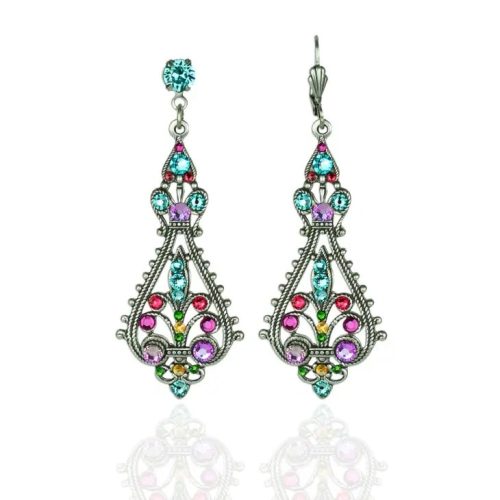 Kaia Pastel Filagree Statement Earrings by Anne Koplik - Leverback