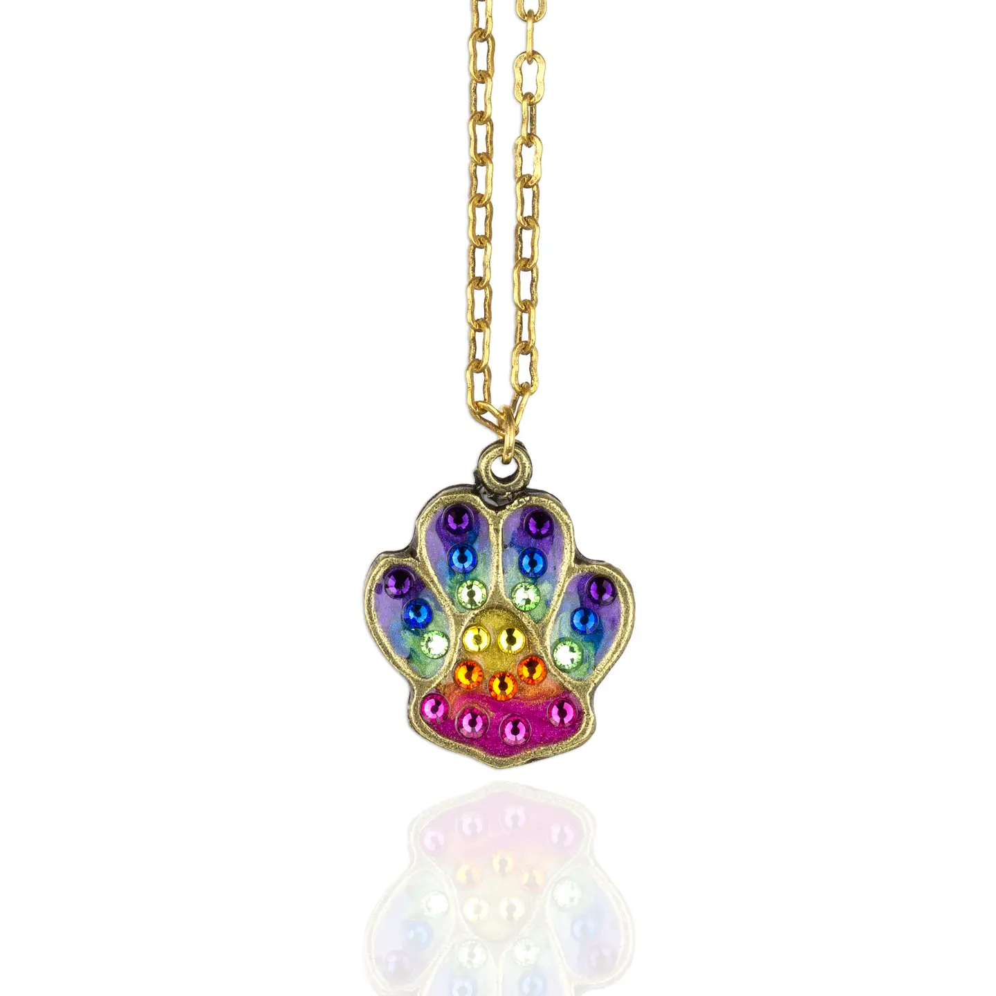 Rainbow Bridge Paw Necklace by Anne Koplik