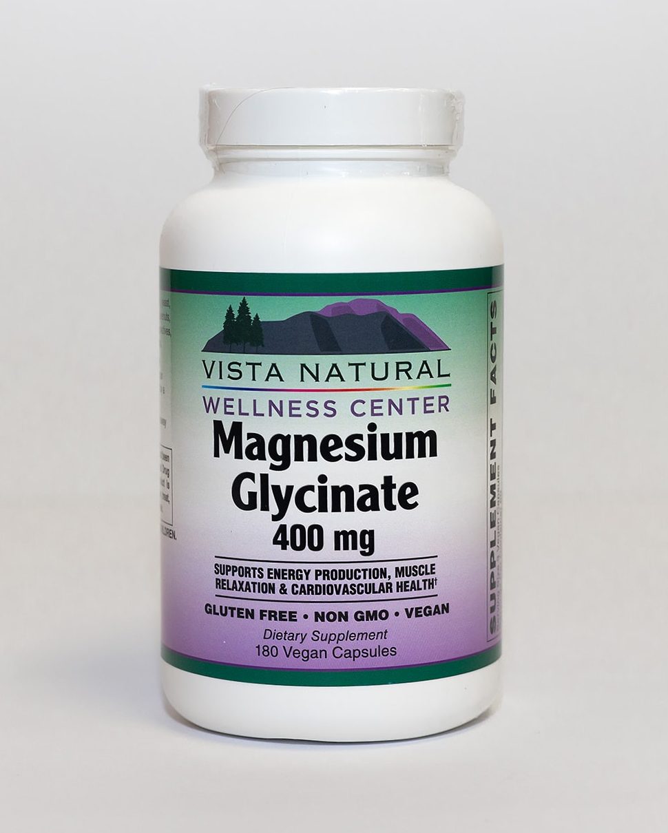 Vista Natural Wellness Magnesium Glycinate 400mg. (180 Vegan Capsules)